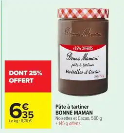 Carrefour BONNE MAMAN Pâte à tartiner offre