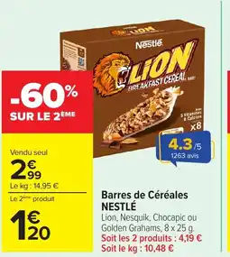 Carrefour NESTLÉ Barres de Céréales offre