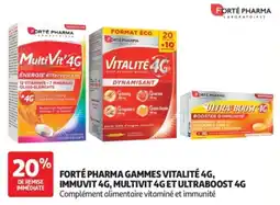 Auchan Parapharmacie Forté pharma vitalité 4g immuvit 4g multivit 4g et ultraboost 4g offre