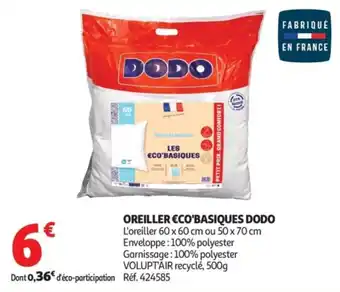 DODO OREILLER ÉCO'BAS IQUES