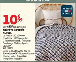Auchan Actuel Couette Imprimée offre