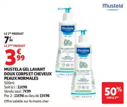 Auchan Parapharmacie Mustela gel lavant doux corps et cheveux pwaux normales offre