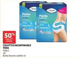 Auchan TENA Culottes incontinence offre