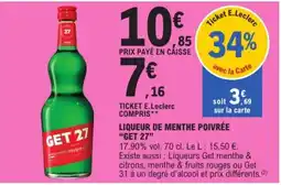 E.Leclerc GET 27 LIQUEUR DE MENTHE POIVRÉE offre