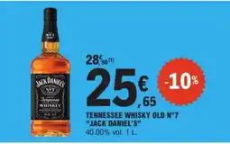 E.Leclerc JACK DANIEL'S TENNESSEE WHISKEY OLD N°7 offre
