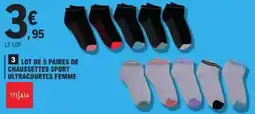 E.Leclerc Tissaia Chaussettes sport ultracourtes femme offre