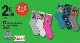 E.Leclerc PAW PATROL STITCH CHAUSSETTES offre