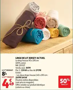 Auchan Linge de lit jersey actuel offre