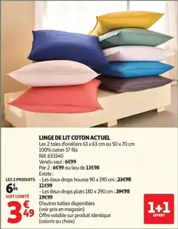 Auchan Linge de lit coton actuel offre