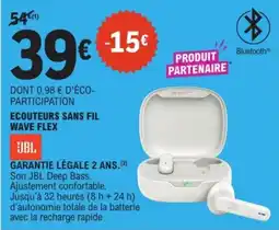 E.Leclerc JBL ECOUTEURS SANS FIL WAVE FLEX offre