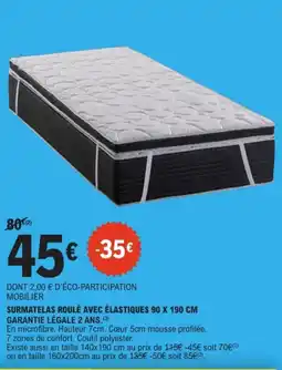 E.Leclerc SURMATelas ROULÉ AVEC ÉLASTIQUES offre