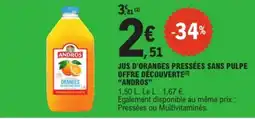 E.Leclerc ANDROS Jus d'oranges pressées sans pulpe offre