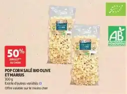 Auchan ET MARIUS Pop Corn Salé Bio Olive offre