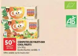 Auchan Cool fruits compotes de fruits bio offre