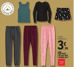 E.Leclerc Haut ou bas nuit femme bio offre