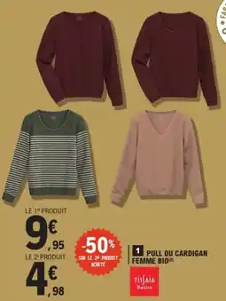 E.Leclerc Pull ou cardigan femme bio offre