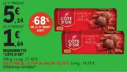 E.Leclerc CÔTE D'OR MIGNONNETTE LAIT MELK offre