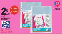E.Leclerc Oxford Pochettes perforées lisses offre