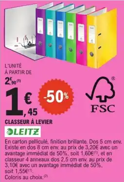 E.Leclerc LEITZ CLASSEUR À LEVIER offre