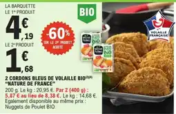 E.Leclerc NATURE DE FRANCE CORDONS BLEUS DE VOLAILLE BIO offre