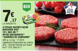 E.Leclerc BIO STEAKS HACHÉS offre