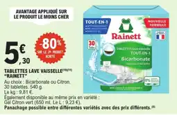 E.Leclerc Rainett TABLETTES LAVE VAISSELLE offre