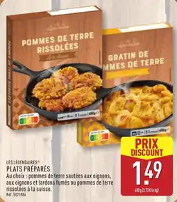 ALDI LES LÉGENDAIRES PLATS PRÉPARÉS offre
