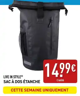 ALDI LIVE IN STYLE SAC À DOS ÉTANCHE offre