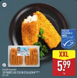 ALDI GOLDEN SEAFOOD 10 PANÉS AU COLIN D'ALASKA offre