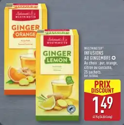 ALDI WESTMINSTER INFUSIONS AU GINGEMBRE offre