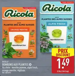 ALDI Ricola Bonbons aux plantes offre