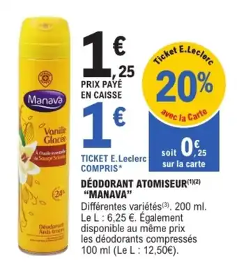 Manava Déodorant Atomiseur