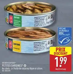 ALDI GOLDEN SEAFOOD PETITES SARDINES offre
