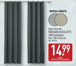 ALDI HOME CREATION RIDEAUX À ŒILLETS offre