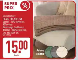 ALDI HOME CREATION PLAID POLAIRE offre