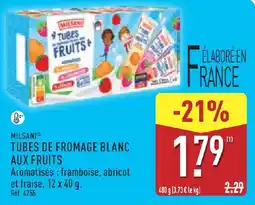 ALDI Milsani tubes de fromage blanc aux fruits offre