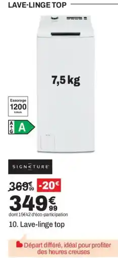 BUT SIGNATURE Lave-linge top offre
