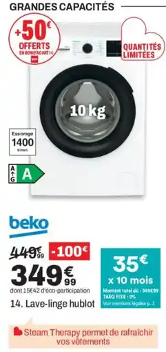 BUT beko Lave-linge hublot offre