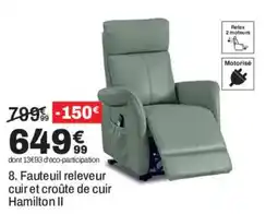 BUT Hamilton II Fauteuil releveur cuir et croûte de cuir offre