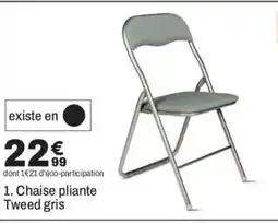 BUT Chaise pliante Tweed gris offre