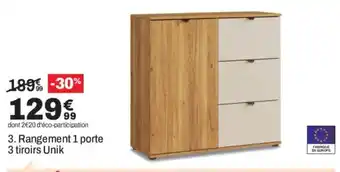 Unik Rangement 1 porte 3 tiroirs