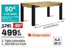 BUT Cork Table extensible offre