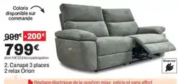 BUT Orion Canapé 3 places 2 relax offre