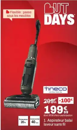 BUT TINECO Aspirateur balai laveur sans fil offre
