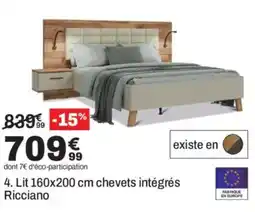 BUT Ricciano Lit 160x200 cm chevets intégrés offre