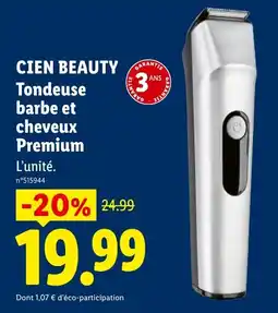 Lidl CIEN BEAUTY Tondeuse barbe et cheveux Premium offre