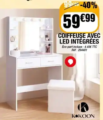 KOKOON COIFFEUSE AVEC LED INTÉGRÉES