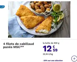 Picard 4 filets de cabillaud panés MSC** offre