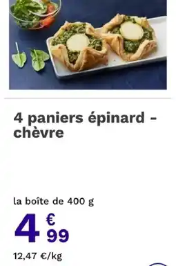Picard 4 paniers épinard - chèvre offre
