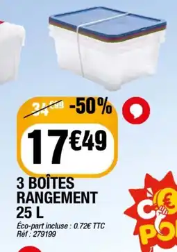 La Foir'Fouille 3 boîtes rangement offre